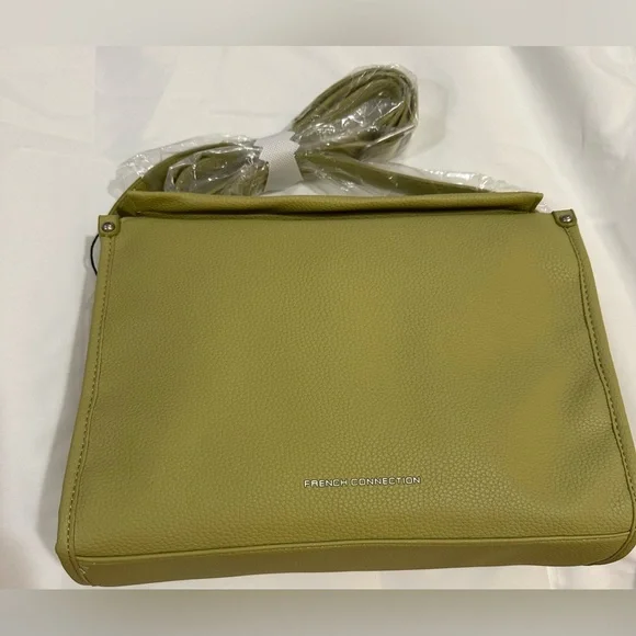 French Connection slouchy Messenger Bag Wasabi color NWT MSRP $118.00 - Picture 3 of 6